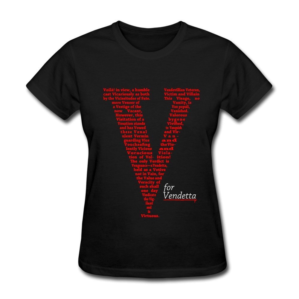 V For Vendetta Logo Womens Fashion T Shirt Black