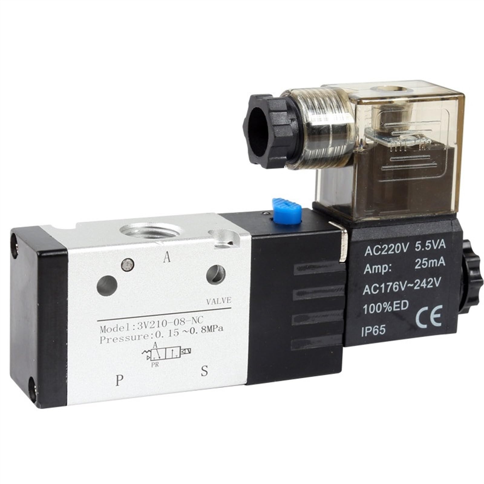 Cihatsln 3V210-08 3V210-06 Pneumatic Electric Solenoid Valve Gas Control Air Magnetic Valve Coil Volts Dc/Ac(,Dc12v)