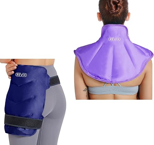 REVIX Bolsa fría reutilizable para reemplazo de cadera después de la cirugía y bolsa de hielo para alivio del dolor de espalda superior y cuello y