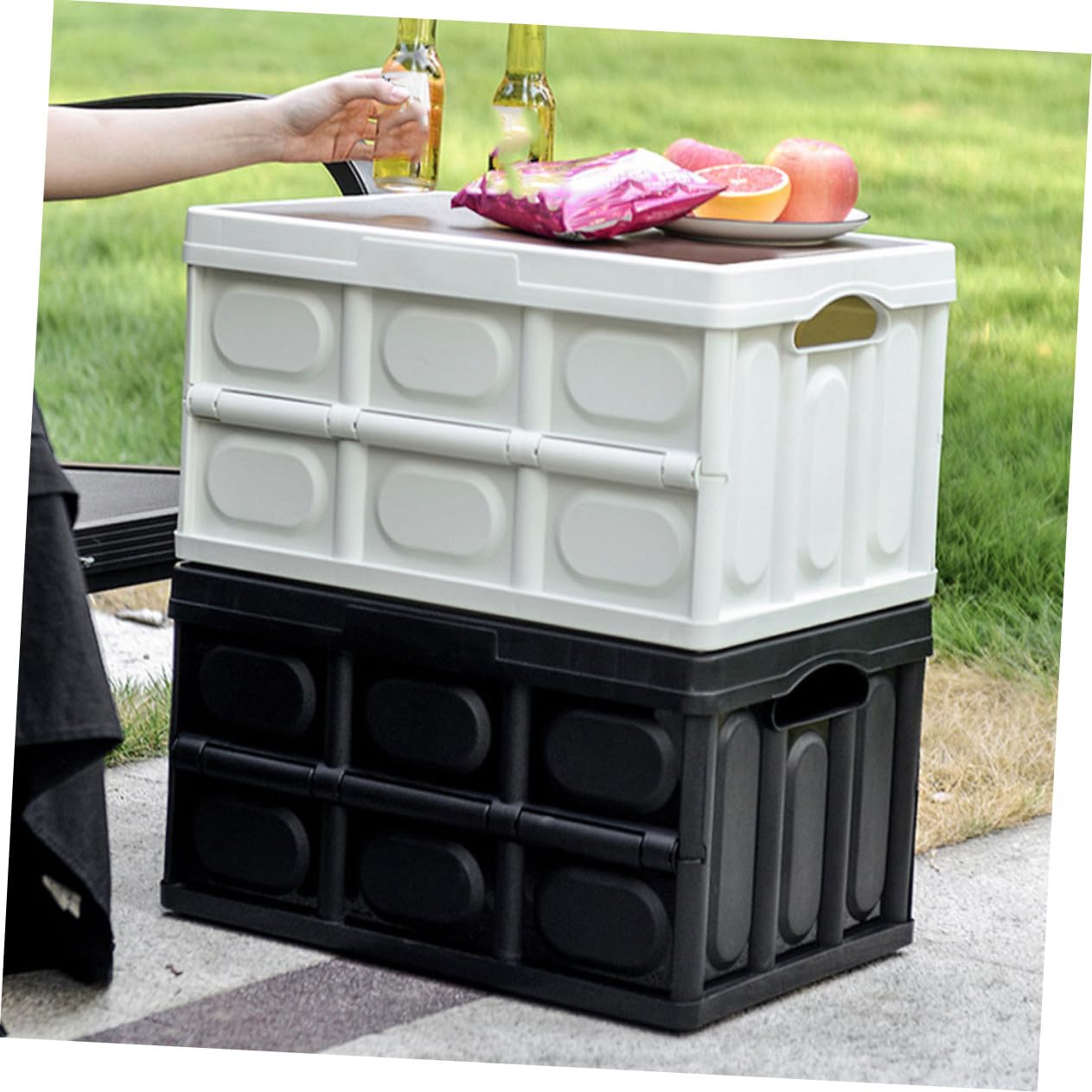 SOLUSTRE Klappbare Aufbewahrungsbox mit Deckel Vielseitige Spielzeug und Kleiderbox für Lagerung von Bettwäsche Decken und Kleidung Kompaktes Camping-organizer-system