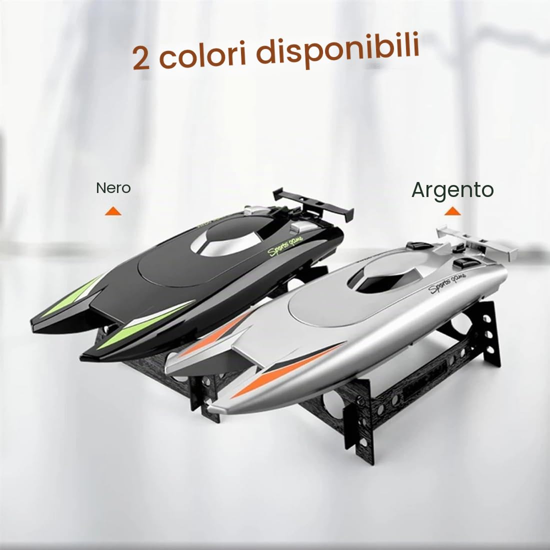Barca RC ad alta velocità per adulti, motoscafo da corsa doppio 2.4G 30KM/H RC con design impermeabile