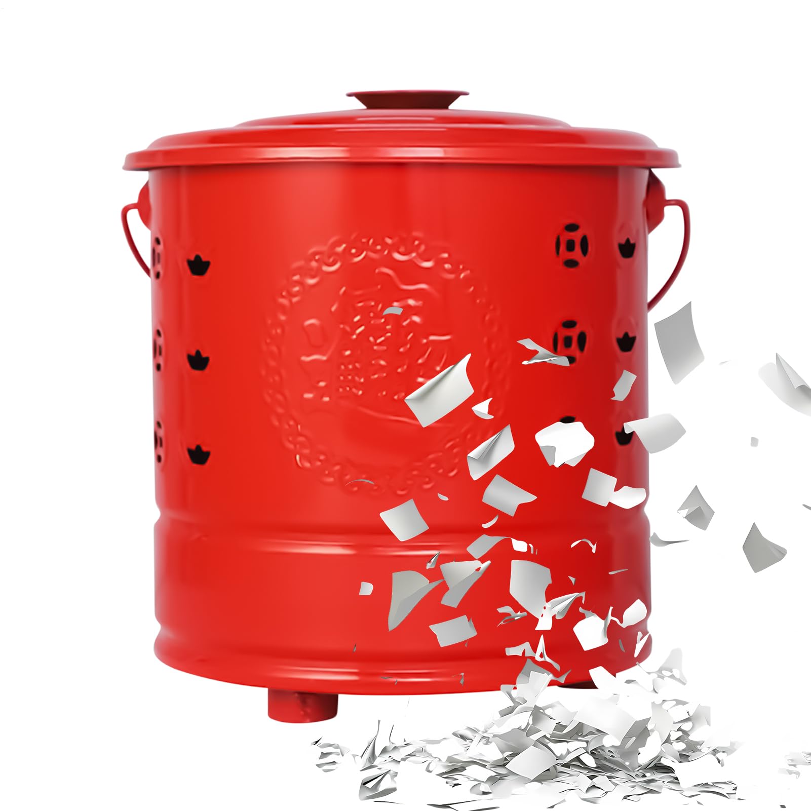 Secchio Inceneritore Carta Inceneritore A Barile Rituale Tradizionale | Contenitore Bruciatore Inceneritore In Acciaio Per Foglie, Legna, Rifiuti, Offerte Per Antenati, Cerimonie Fun