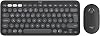 Logitech Pebble 2 Set Silent Wireless Turkish Q Keyboard and Mouse Set with Multi-Device Feature - Black