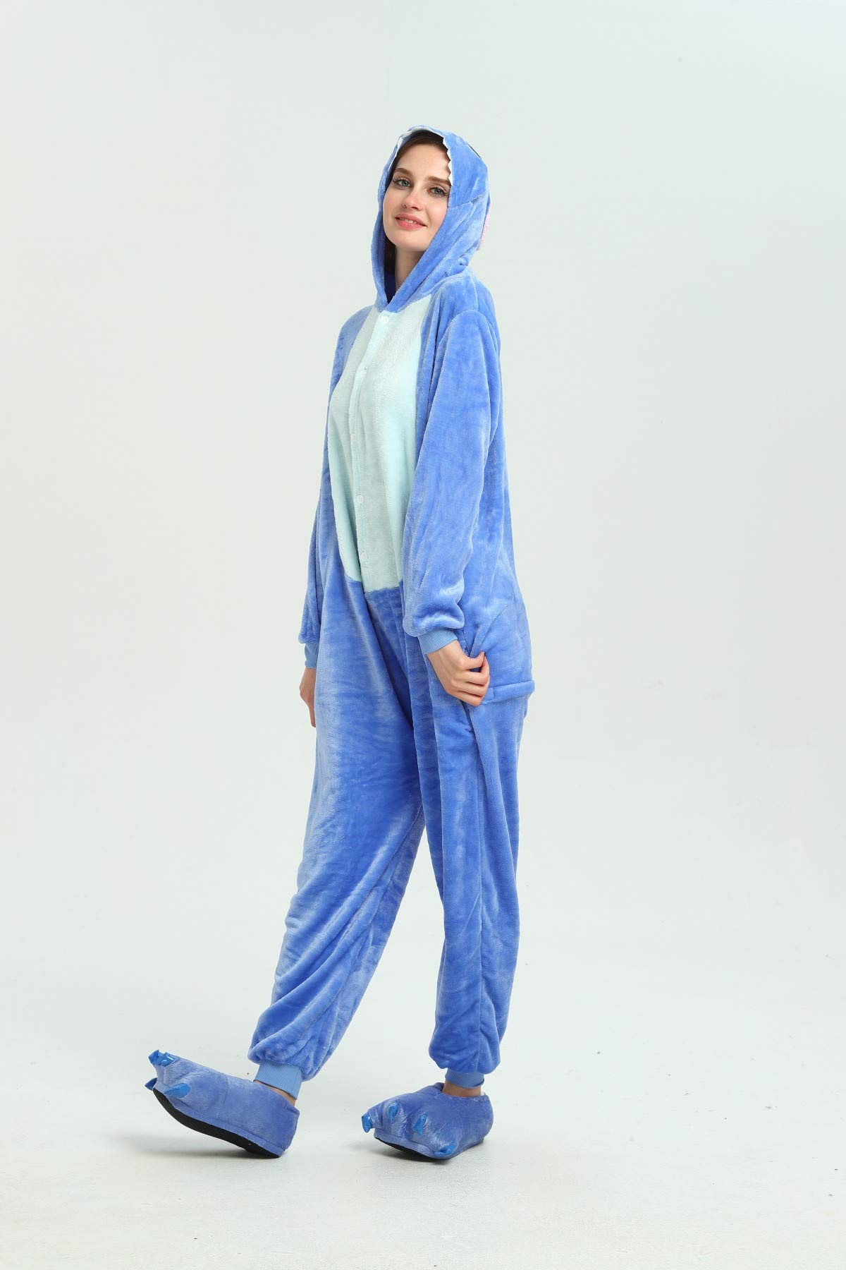 Ensemble de Pyjama Licorne Grenouillère Animaux Siamois Romper Pajamas Kigurumi Onesie Cosplay Animal Combinaison Costume Vêtement de Nuit en Flanelles Soirée Carvanal Halloween Noël Déguisement