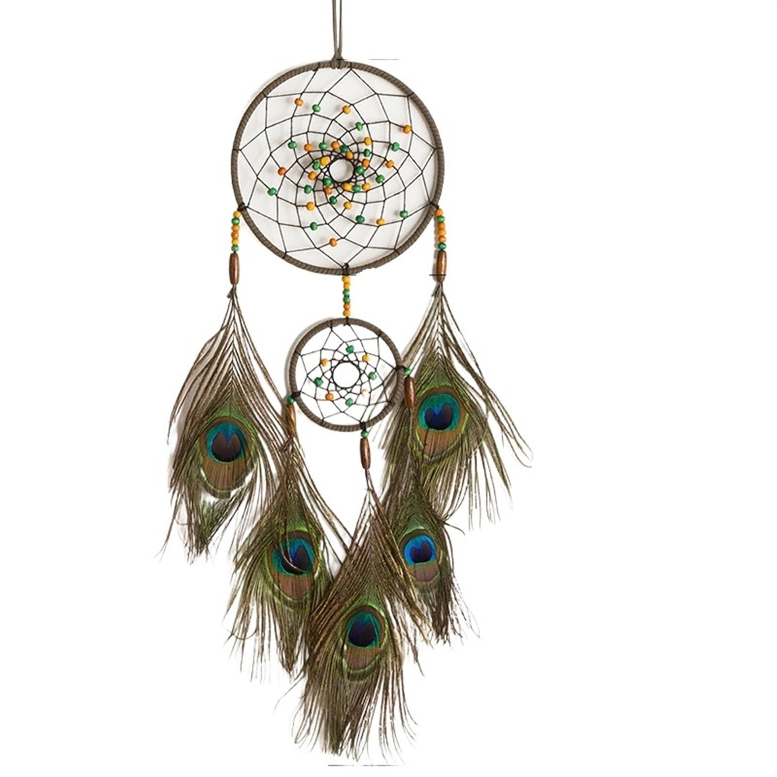 Dream Catchers Dream Catcher Feathers Wind Chimes Vintage Colorful Beads Room Hanging Ornaments Wall Pendant