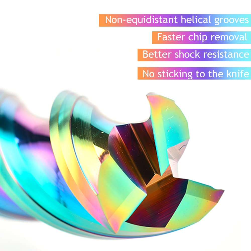 Fresa Testa Quadrata In Carburo 4mm - Per Alluminio E Rame, Confezione Da 5 Pezzi