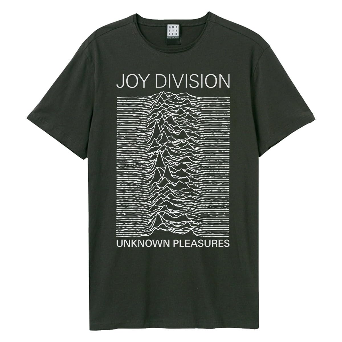 Amplified Unisex Adult Unknown Pleasures Joy Division T-Shirt, Charcoal, XL