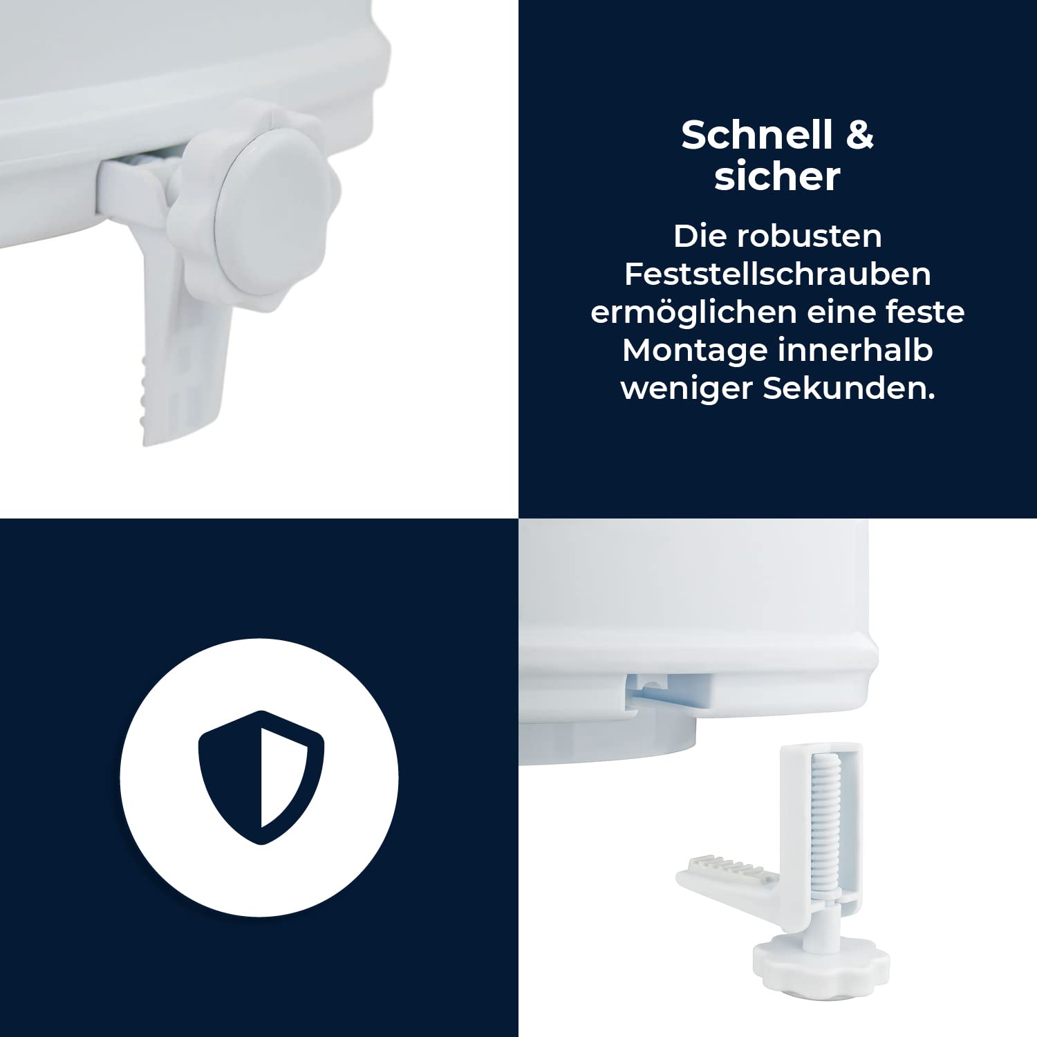 flexilife Toilettensitzerhöhung mit Deckel für Senioren - wahlweise 10cm o. 15cm - WC Sitzerhöhung Toilettenaufsatz Toilettenerhöhung (15 cm)