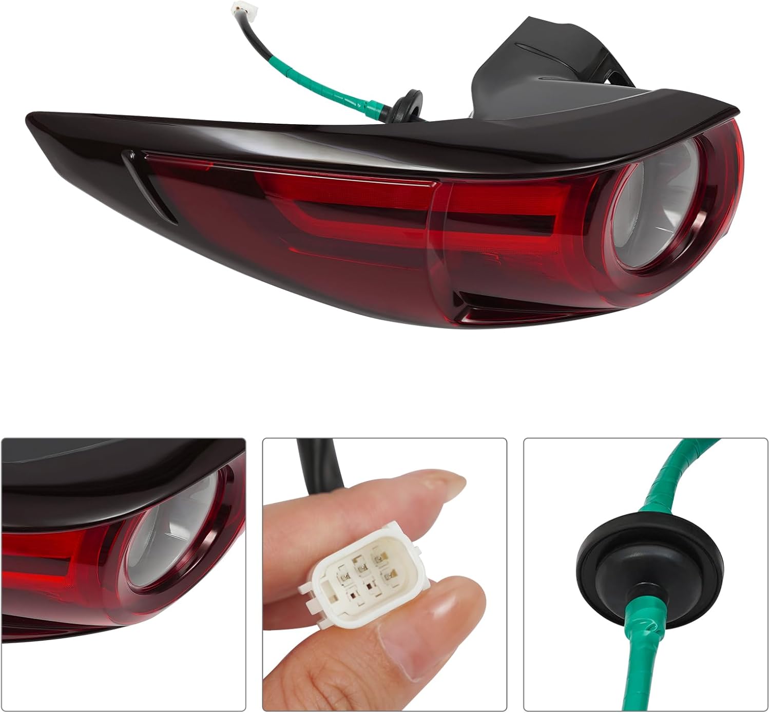 For 2017-2021 Mazda CX-5 LED Outer Tail Light, Left & Right Side Assembly Set - Direct Replacement for OEM KB8B-51-150E KB8B-51-160E (Only For LED Models) (Left Driver Side)