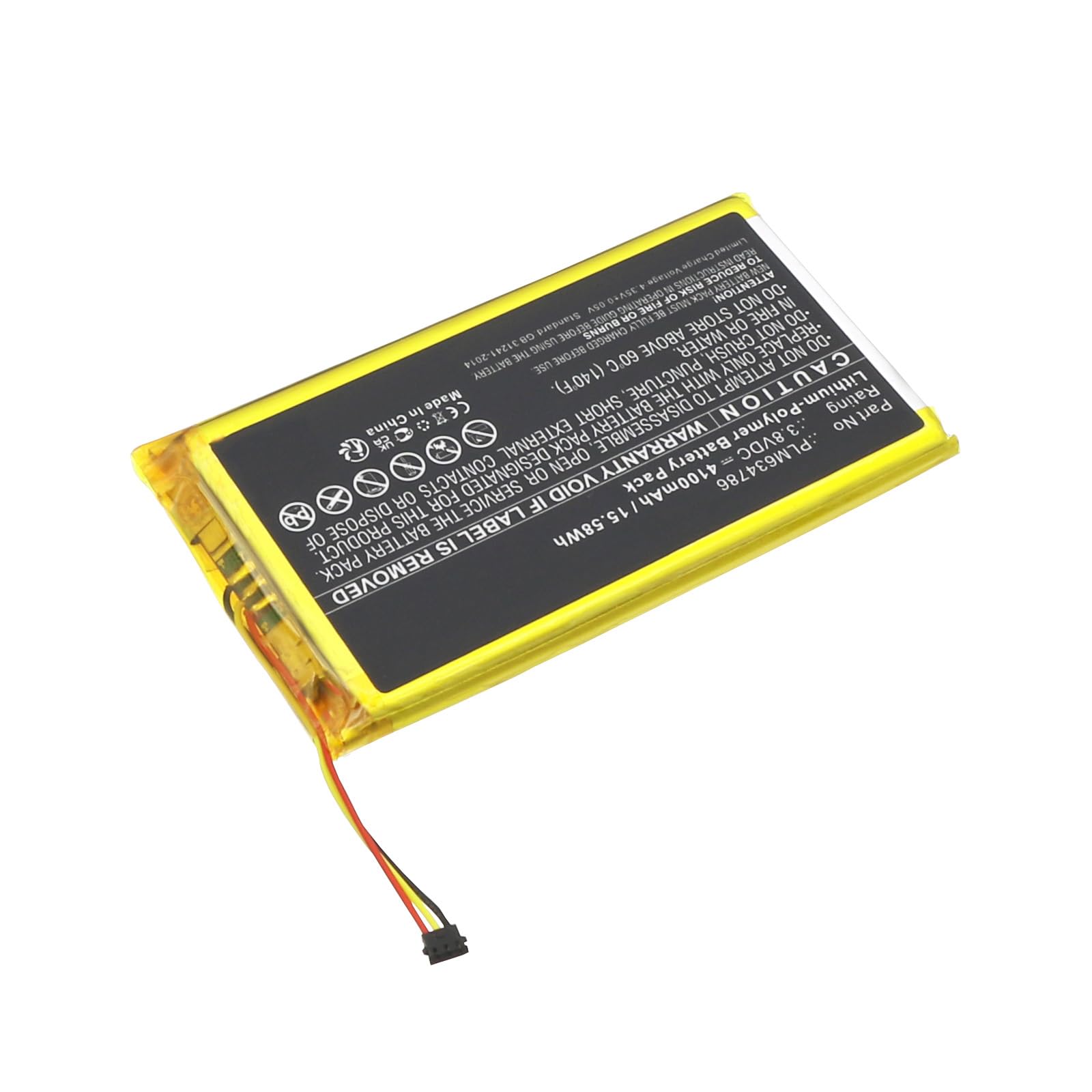 Synergy Digital Player Battery, Compatible with iRiver PLM634786 Player, (Li-Pol, 3.8V, 4100mAh) Ultra High Capacity, Replacement for iRiver PLM634786 Battery