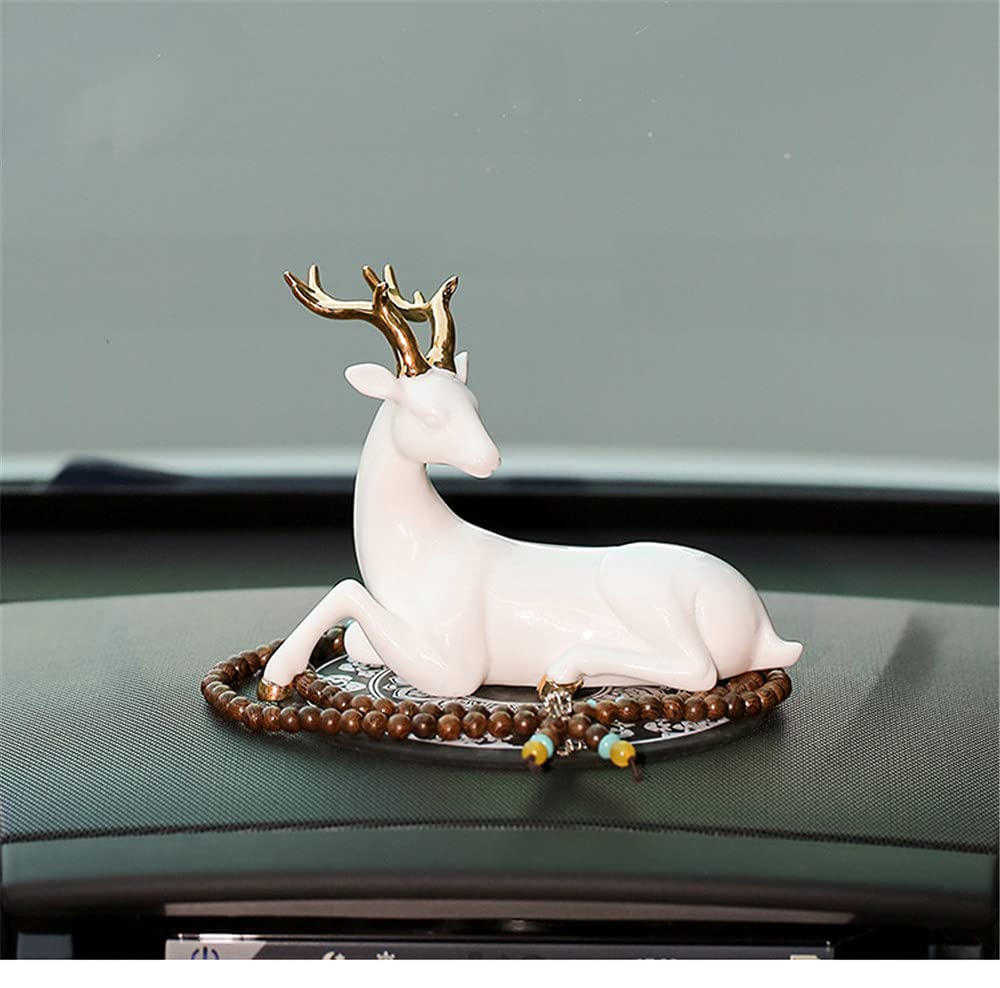 Amazon | tonntyann 車の装飾 シカ 車内 装飾 セラミック製 置物 家庭