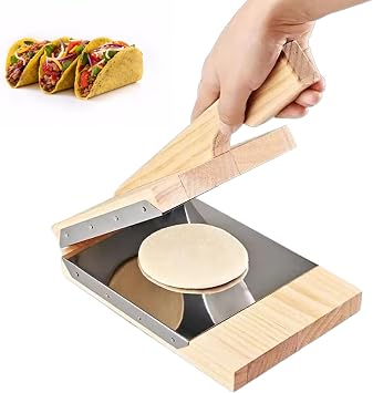 Wooden Tortilla Press Upgraded Wooden Quesadilla Maker with Stainless Steel Inner Panels,Tortilla Maker for Homemade Tacos, Burritos,Pitas,maquina para hacer tortillas,86 Inch