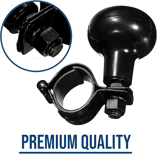 Miniatura 3 de Zento Deals Volante clásico negro universal para volante de vehículo Suicide Spinner de alta calidad (negro 2)