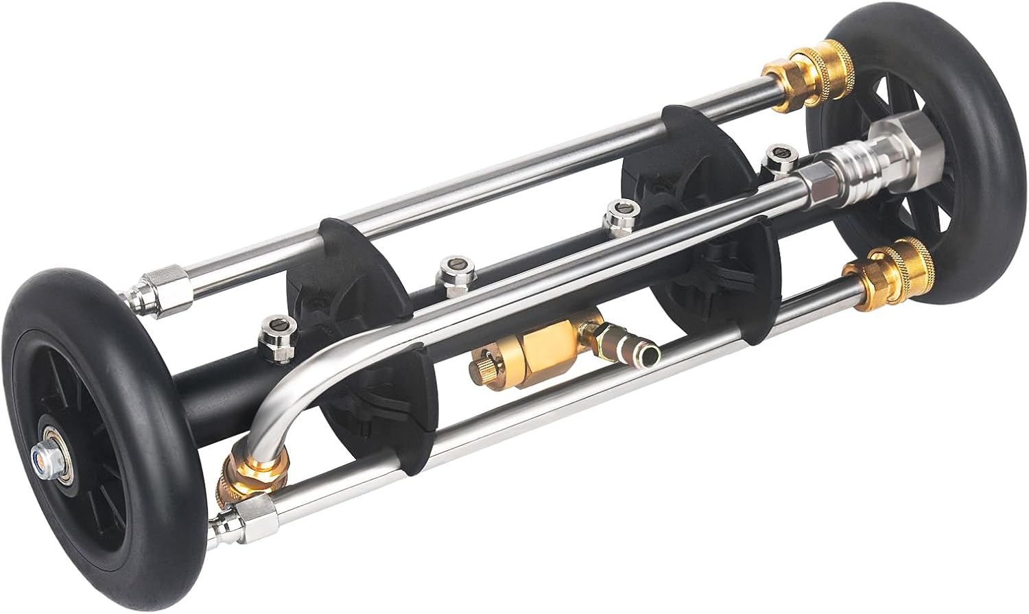 DUSICHIN Undercarriage Cleaner Water Broom Pressure Washer Attachment, 16 Inches Undercarriage Washer, Pressure Washer Underbody Cleaner 4 Extension Wands 4 nozzles for Garden Hose Too DUS3202