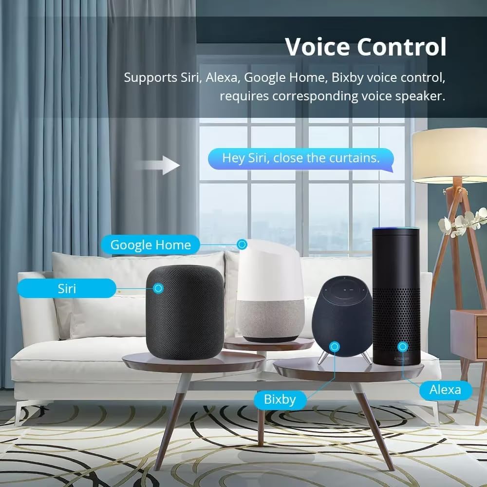 Smart speakers for voice control of curtains