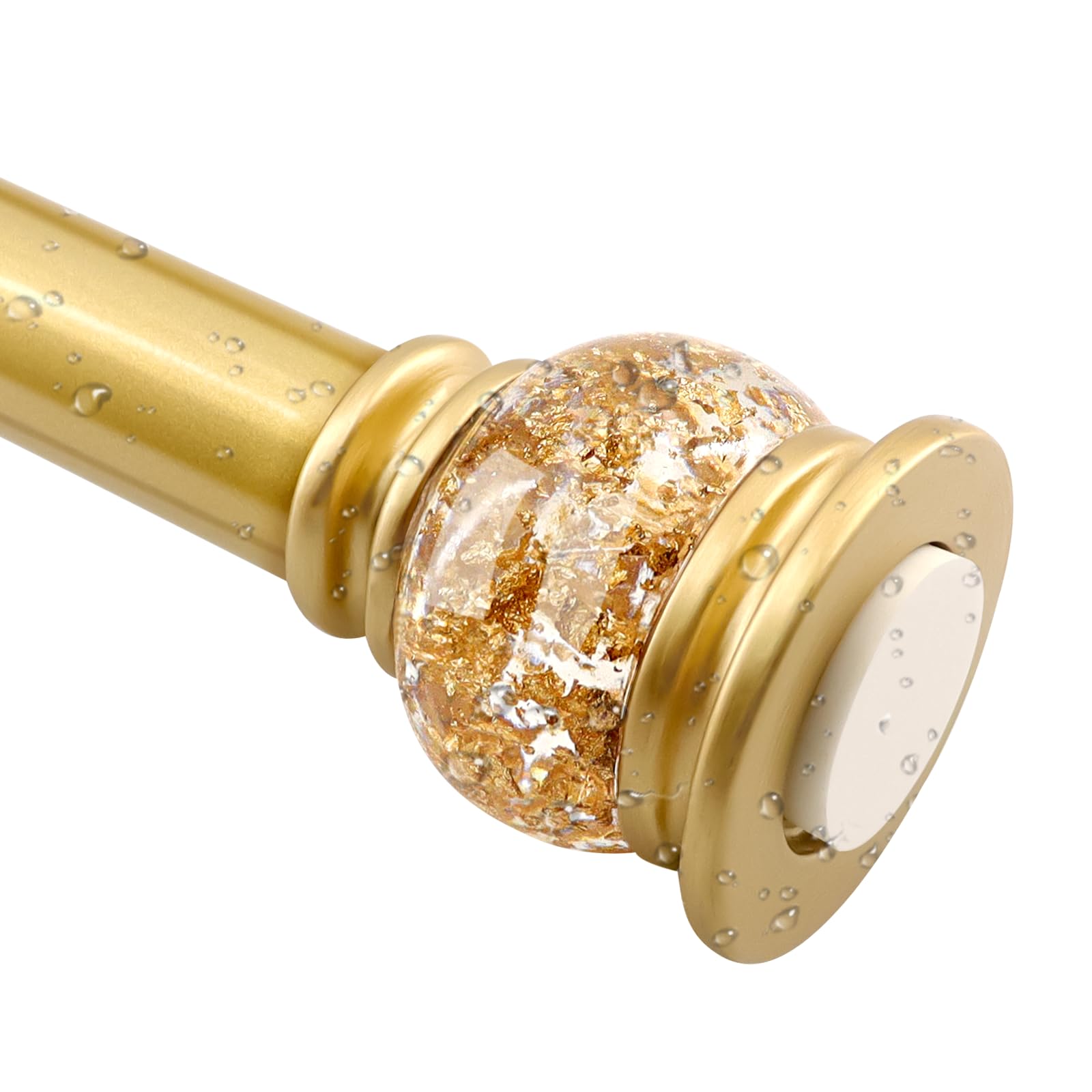 JZKaspar Shower Curtain Rod 27 to 60 Inch,1 Inch Diameter Shower Rod for Bathroom, No Drilling Tension Curtain Rod for Window, Adjustable Spring Tension Rod,No Drilling,No Rust,Gold