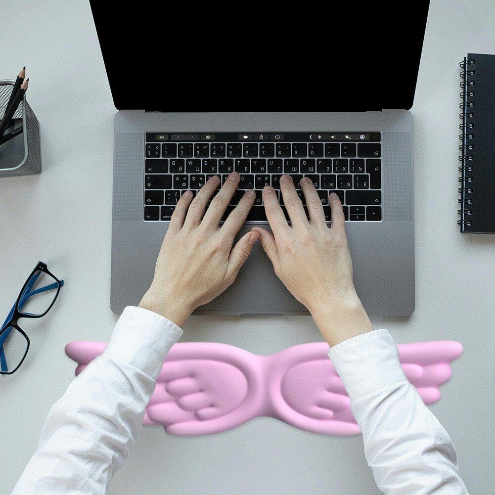 Repose-Poignet Clavier Ailes D'Ange Mignon - Soulagement Ergonomique Pour Ordinateur