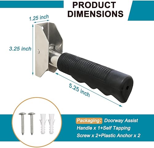 Miniatura 2 de Asa plegable de asistencia de puerta, barra de agarre abatible para puerta, elevadores de asistencia de escalera para personas mayores, barandillas
