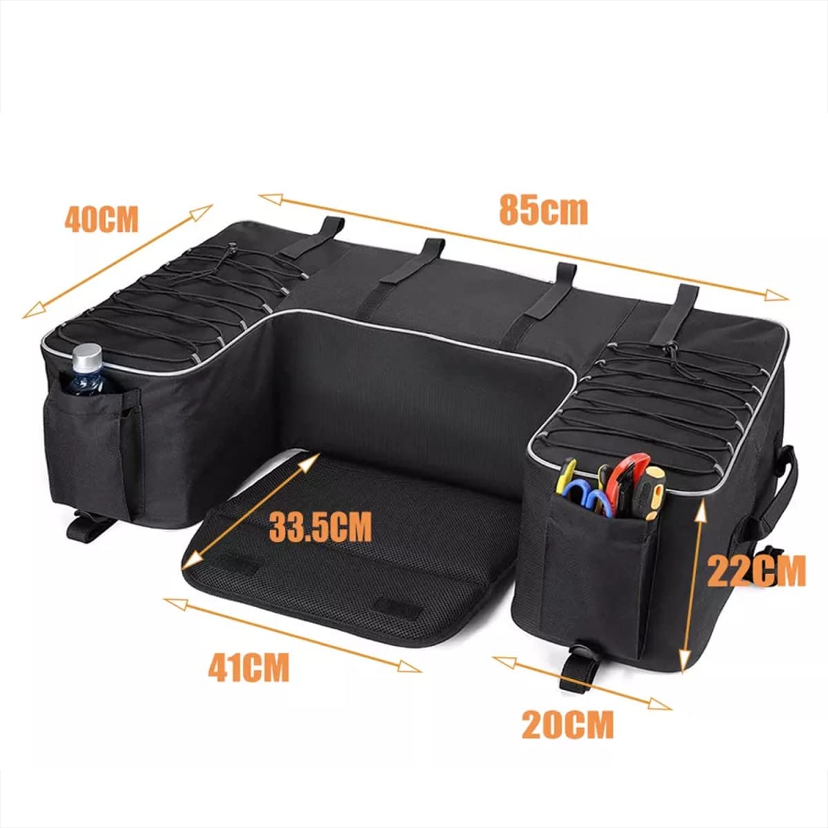 Rangement étanche Sacoche Arrière Rigide Pour Quad/ATV - Noir - 80x40x24 Cm - Étanche Et Résistante - Bagtecs QB5 Transport Objets VTT