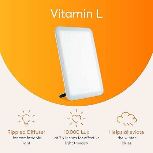 Miniatura 2 de Lumie Lámpara Vitamina L - Lámpara de terapia de luz delgada y portátil - Lámpara de luz diurna de 10,000 Lux - con soporte desmontable, LED blanco