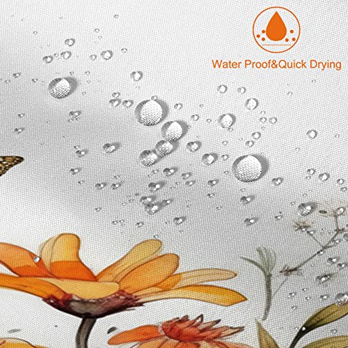 MIRRORANG Orange Flower Stall Shower Curtain - Image 2