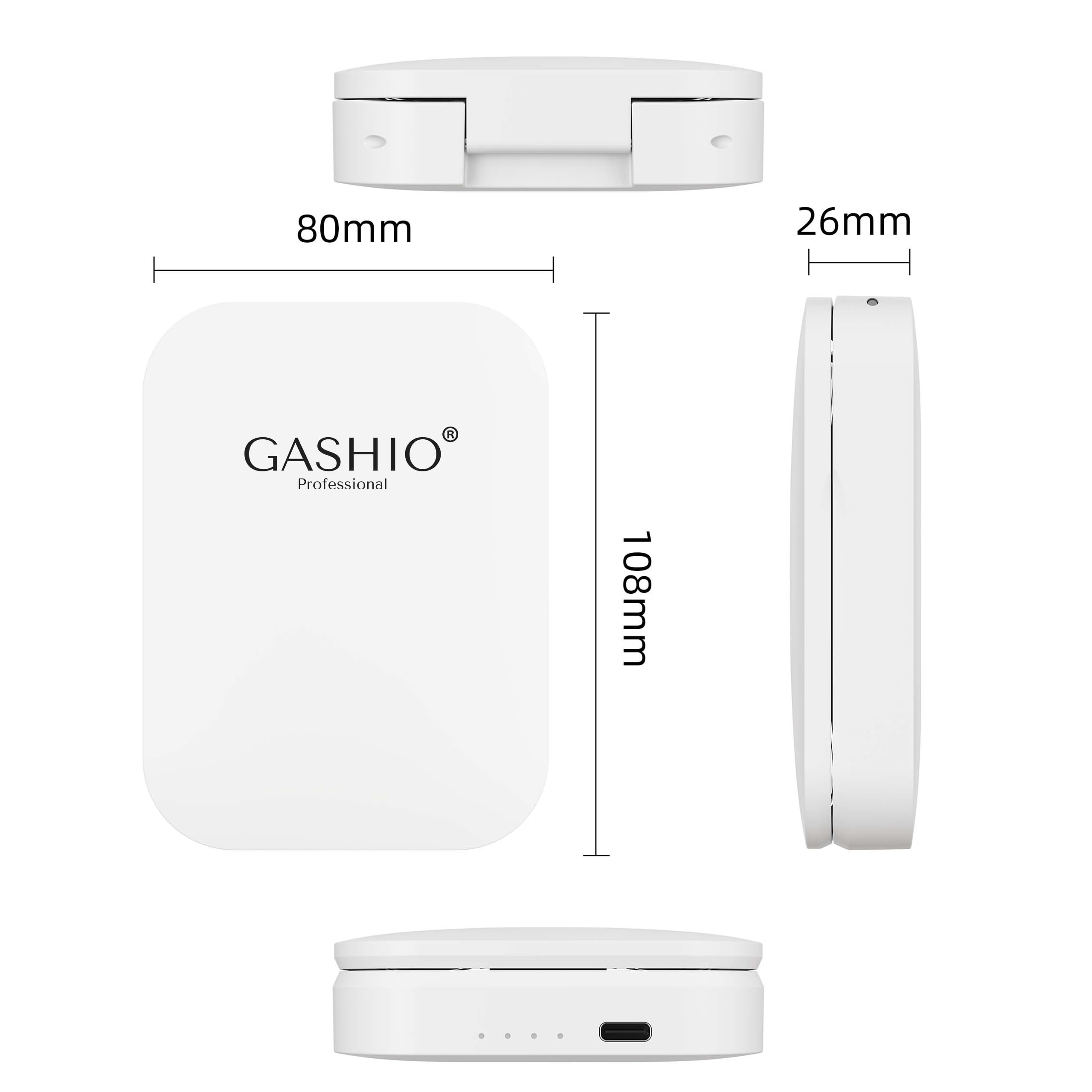 Specchio cosmetico con illuminazione a LED, specchio da trucco senza fili con power bank 5000 mAh, specchio da trucco ricaricabile 2 in 1, portatile per casa e viaggio