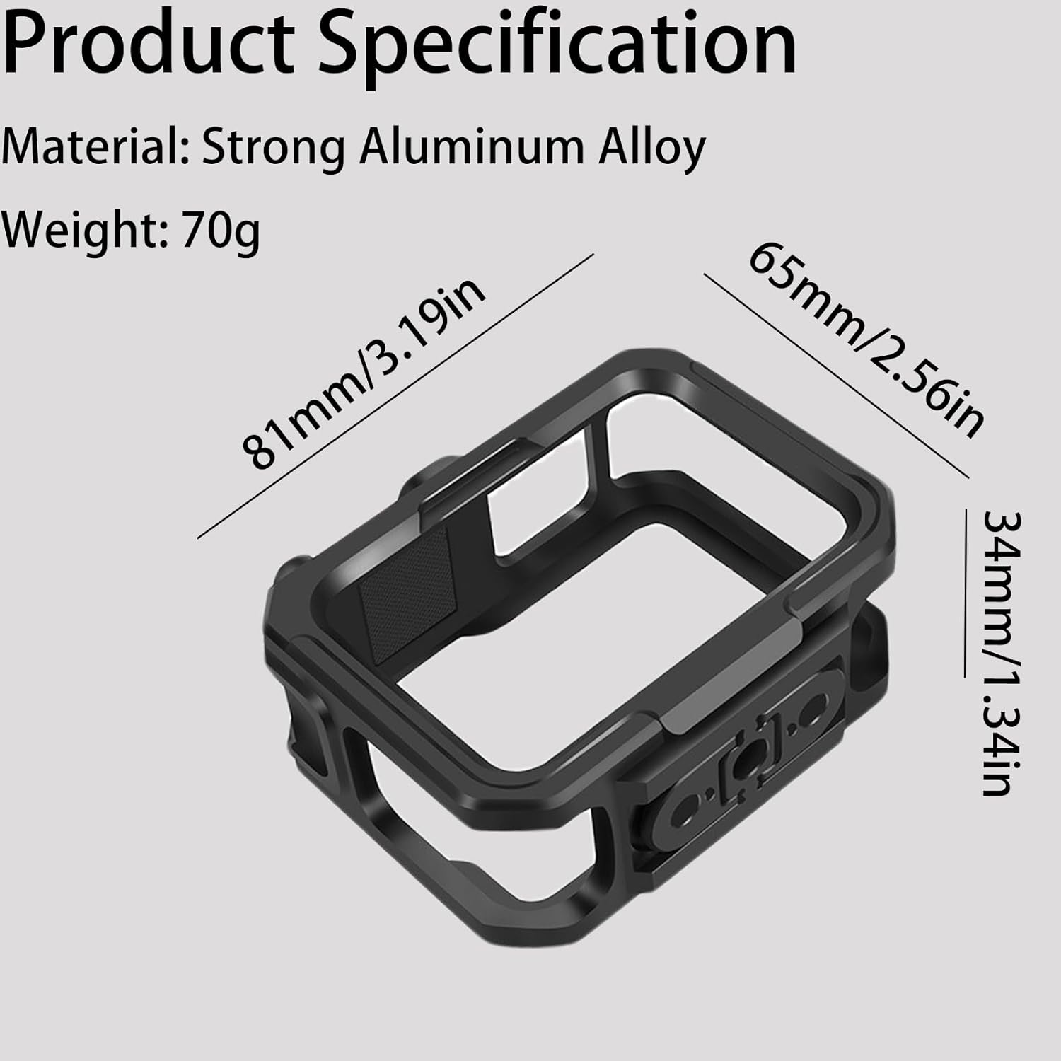 Aluminium Protective Case for GoPro Hero 13/12/11/10/9, Durable Hard Frame Cases Protector, Strong Metal Housing Frame Video Cage with Magnetic Fingers and Sliding Cover - Image 2