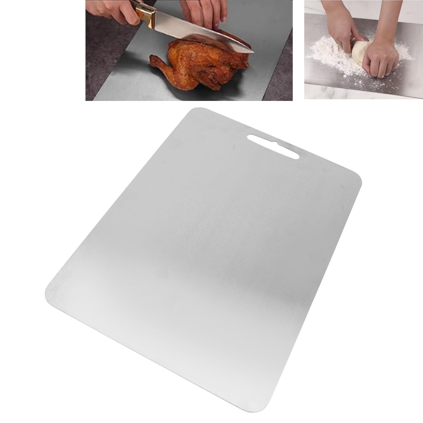 Tabla de cortar de metal grueso, tabla de cortar duradera para verduras, frutas, pan y masa, accesorio de cocina esencial para chefs y cocineros caseros