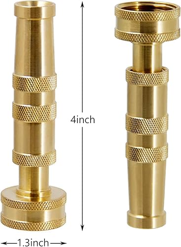 Miniatura 2 de Yonput Paquete de 2 boquillas de manguera de latón boquilla de manguera de alta presión boquilla de manguera de agua ajustable boquilla de manguera