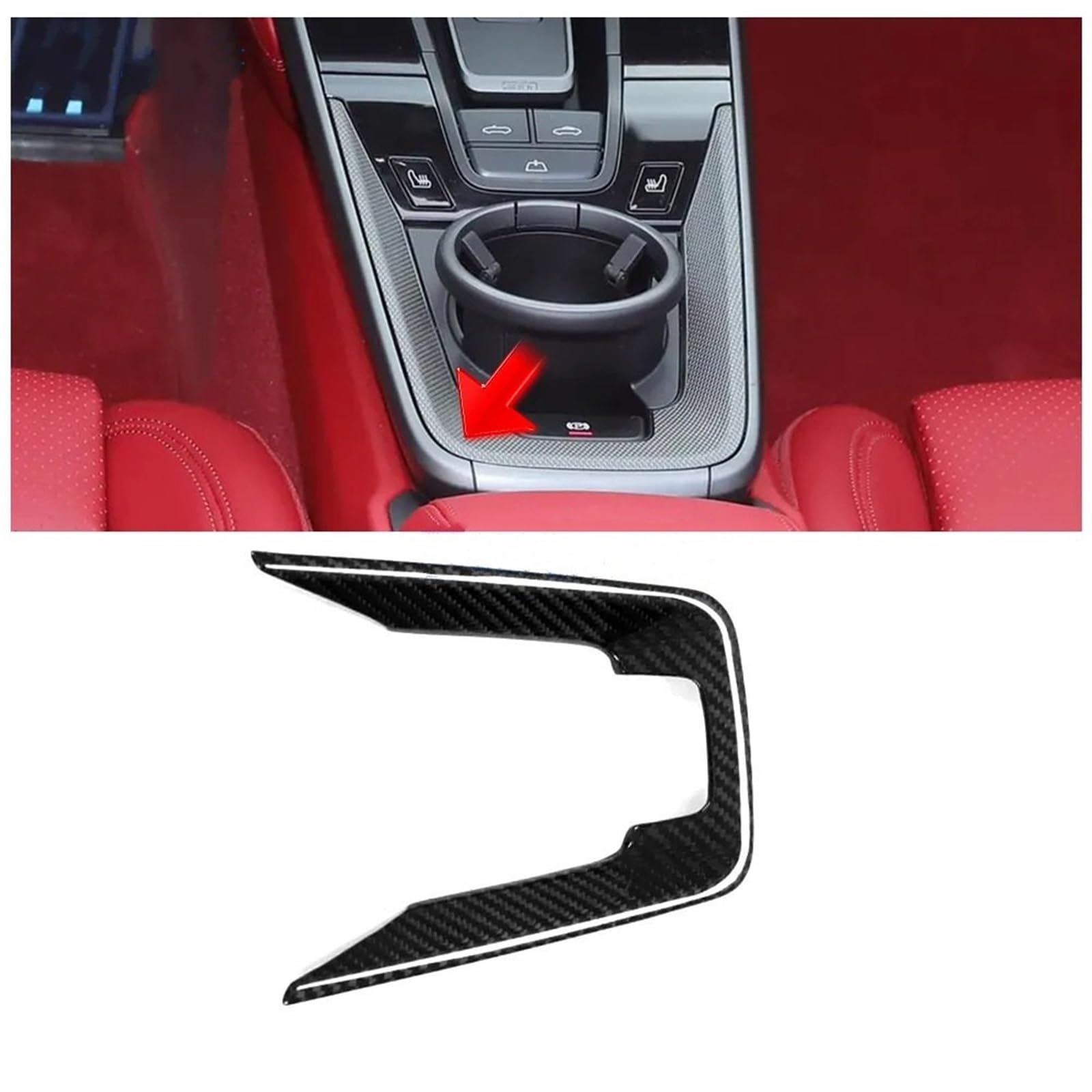 Folia na panel‌ Okleina skrzynia biegów‌ Pasuje do Porsche 911 992 2023 2024 Suche włókno węglowe Wnętrze Konsola środkowa Panel Pokrywa Naklejka Wykończenie Akcesoria samochodowe