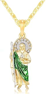 Saint Jude Necklace 14K Gold Plated San Judas Oro Laminado San Judas Necklace