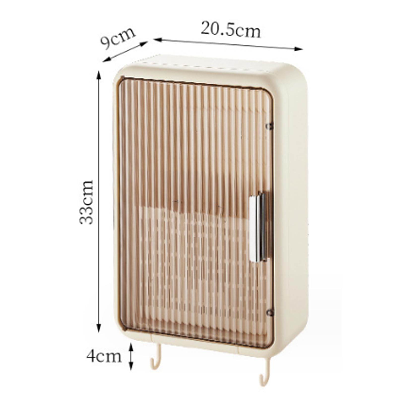 TOPINCN Organiseur mural pour baguettes drainant et anti-poussière avec couvercle, convient pour louches, fourchettes et plus (couleur crème)