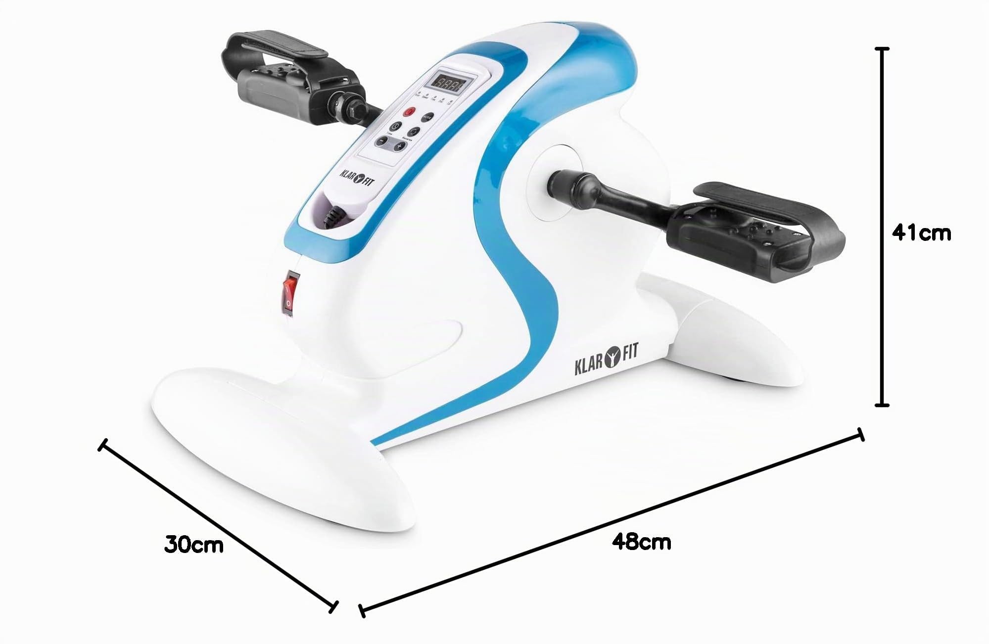 Klarfit Cycloony Mini - Bicicletas estaticas, Bicicleta estatica, Bici estatica portátil, 70 W, Carga máxima 120kg, 12 velocidades, Mando a Distancia, Pantalla LCD, tamaño Compacto
