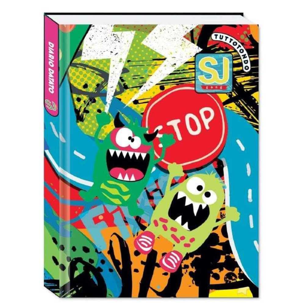 Seven SJ School Diary, 20 x 15 cm, Blue Rhino Collection with Glitter Pen