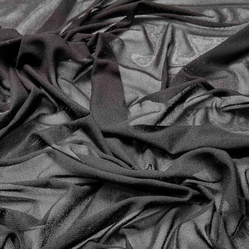 ZELOUF FABRICS Black Nylon Mesh | Fabric by The Yard | DIY, Sewing, Wedding, Bridal, Dress, Dance, Costume, Crafts | 1 Yard