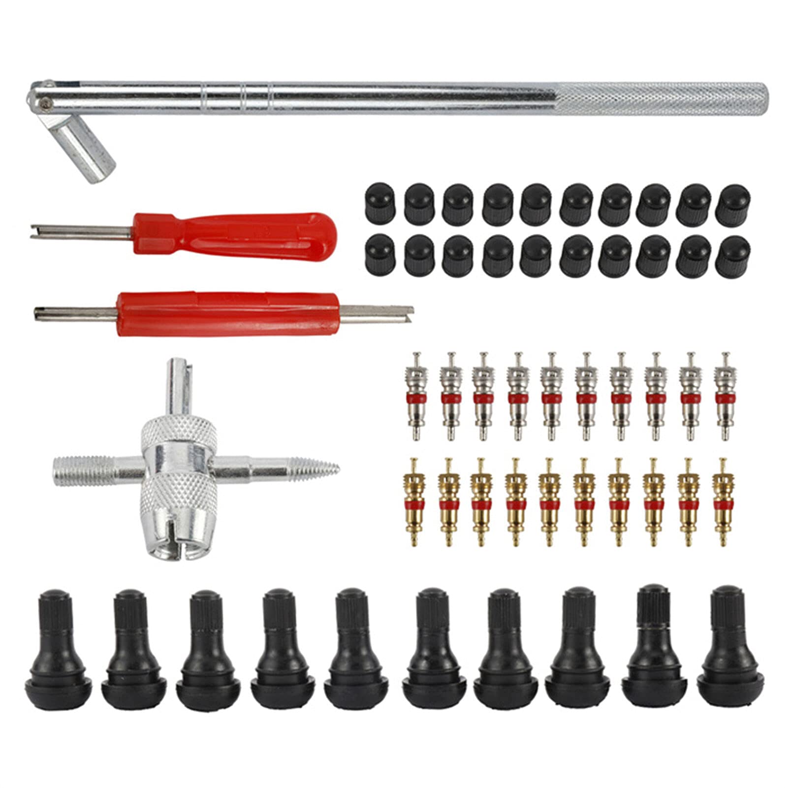 yongke 54Pcs Tire Valve Stem Installation Remover Repair Tools Kit Car Valve Core Puller