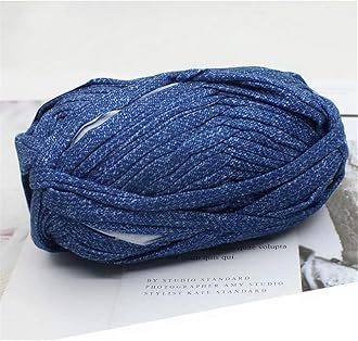 1 PCS Colorful T-Shirt Yarn Knitting Yarn Fabric Crochet Cloth for DIY Knitted Fabric Art (#41 Blue)