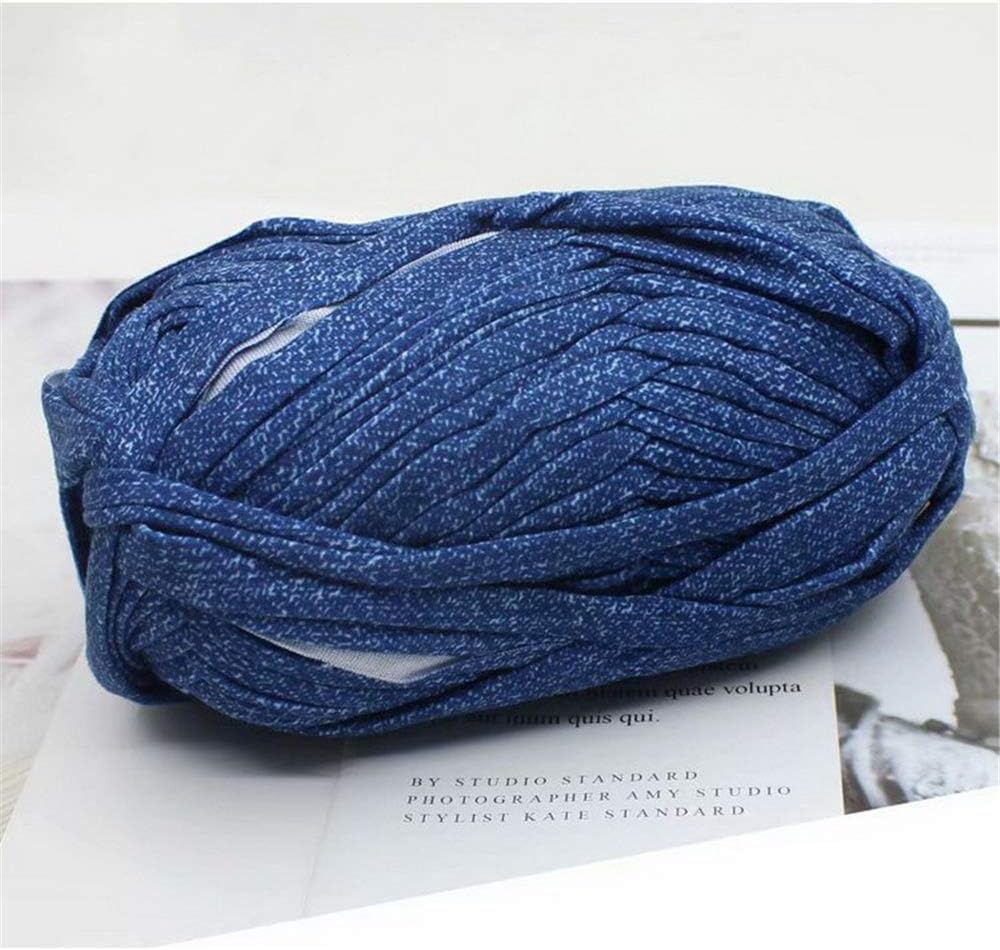 1 PCS Colorful T-Shirt Yarn Knitting Yarn Fabric Crochet Cloth for DIY Knitted Fabric Art (#41 Blue)