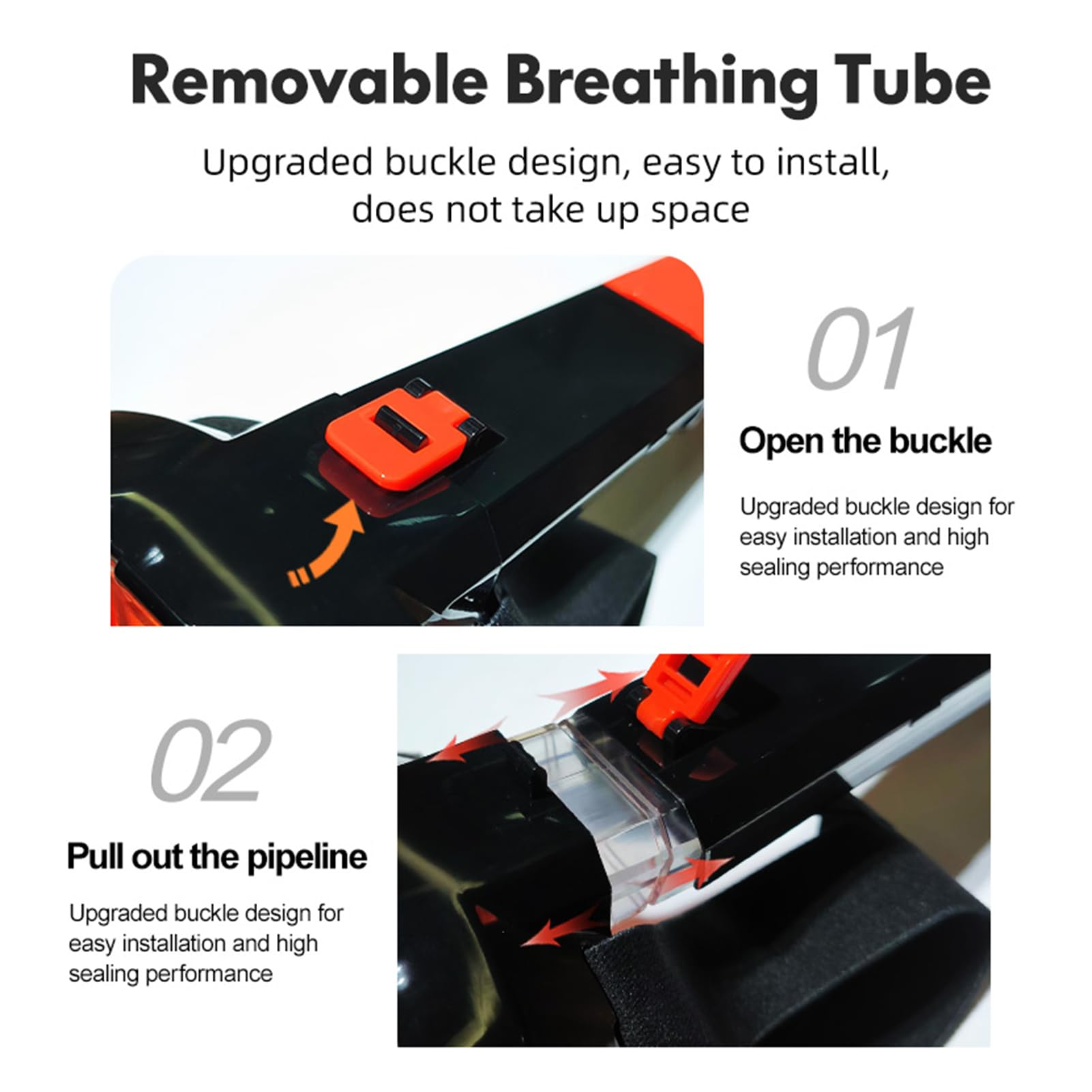 Máscara de Snorkel de Cara Completa Vista Panorámica 180° Respiración Seca Visión Clara para Adultos Equipo Snorkel Negro S/M/L/XL (S/M)