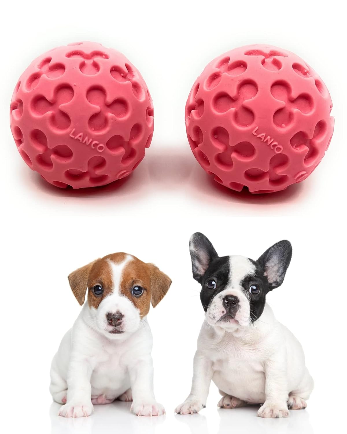 Small Ball Dog Toy - 100 Natural Rubber Latex - Soft Squeaky Dog Toy - Small Dogs Puppies