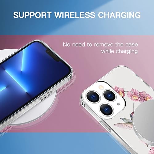 Miniatura 5 de LIQIANGGG - Funda transparente para iPhone 11 diseño de flores de colibríes diseño exquisito con flores de colibríes transparente resistente a los