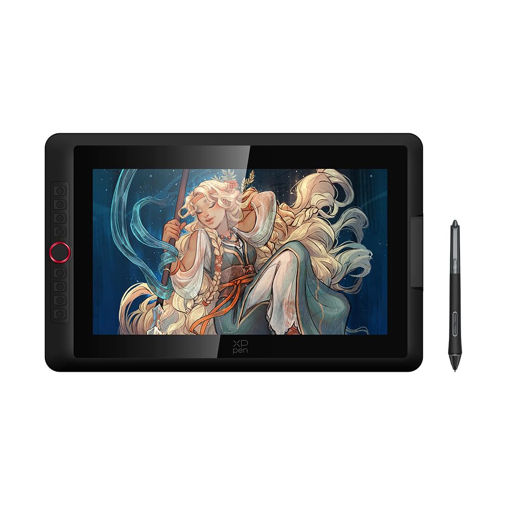 XPPen Artist 15.6 Pro V2 Tableta Gráfica con Pantalla con X3 Pro Chip Inteligente 16K Niveles de Presión, Tableta Gráfica Dibujo Digital con 8 Teclas y 1 Dial, Pantalla 99% sRGB Completamente Laminada