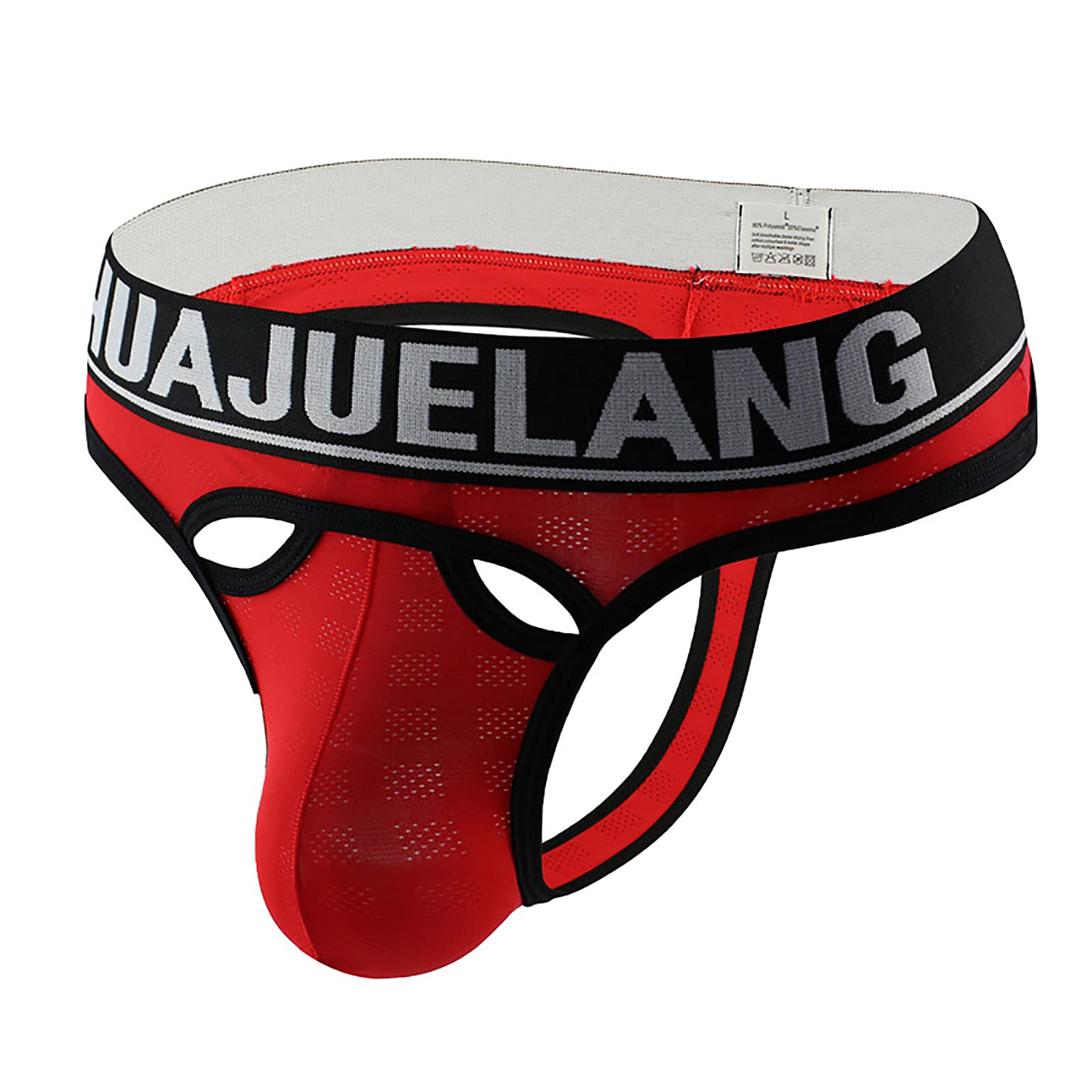 QUNPIU Men Sexy Boxer Briefs Cut-Out Breathable Mesh Pouch Trunks Underwear Mens Comfy Sissy Shorts Gay Boxer Underwear