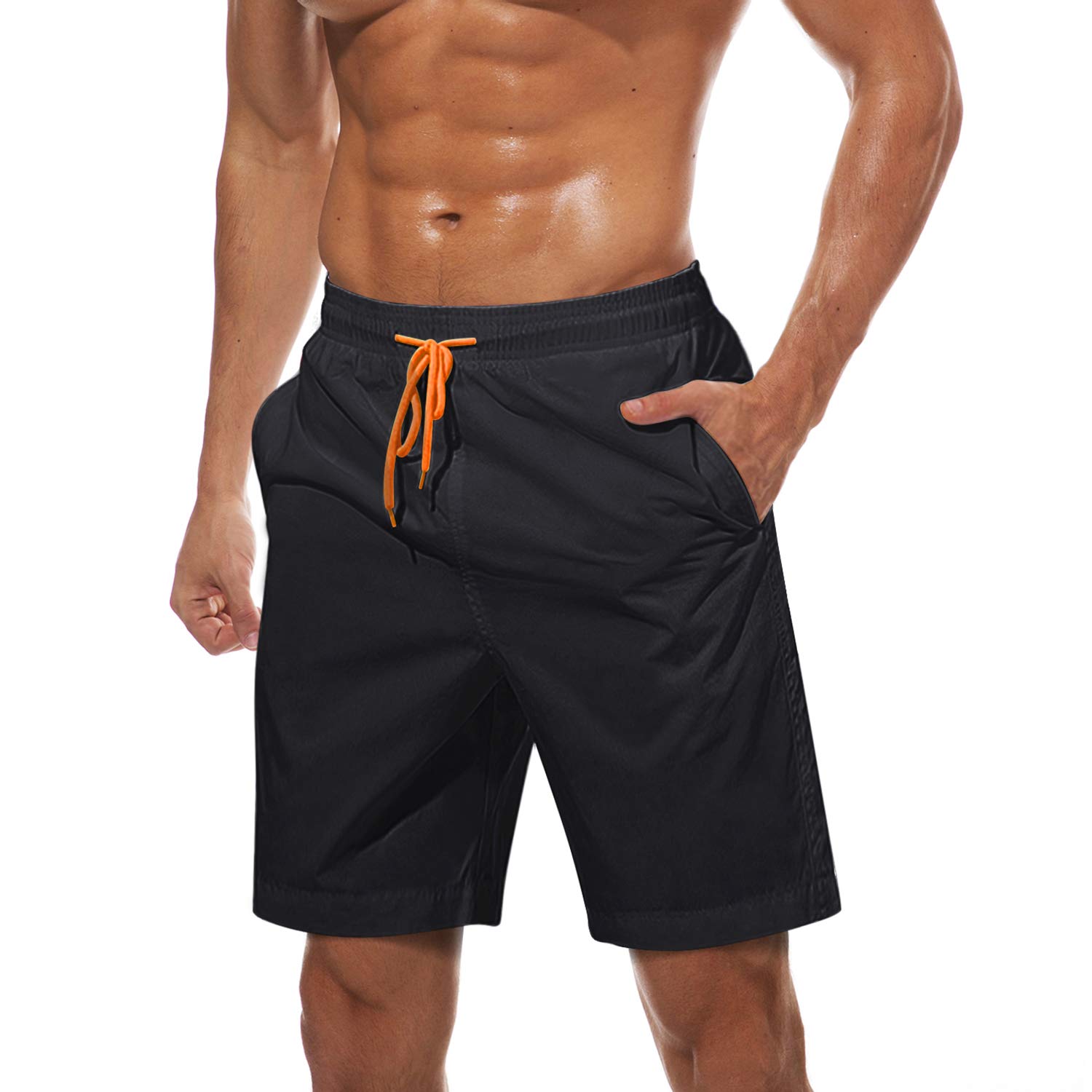TACVASEN Men's Quick Dry Swim Trunks Bathing Suit Shorts with Lining and 3 Pockets Swimwear Beach Shorts