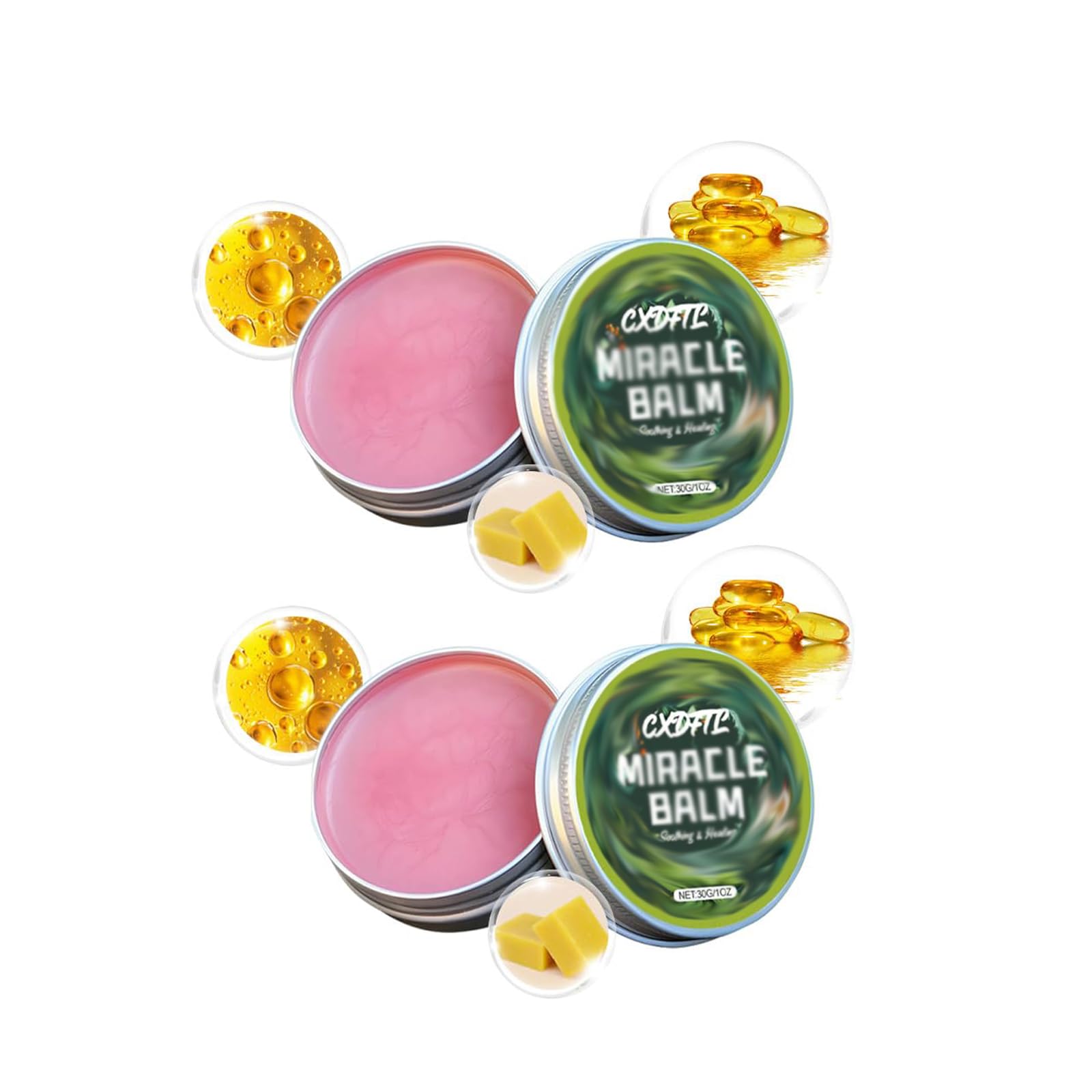 Miracle Balm, 2 Pack Natural Ingredients, Relaxed and Comfortable, Balm for Legs, Arms, Back