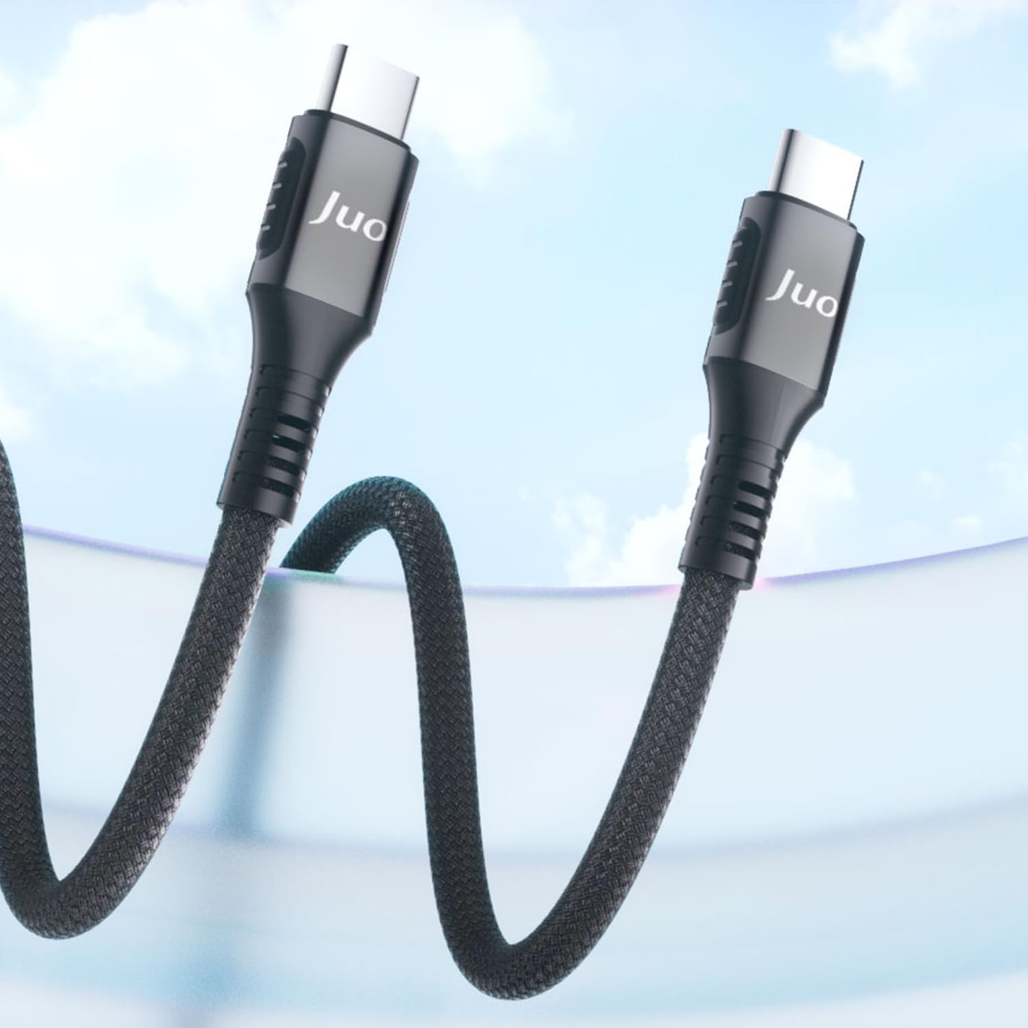 Juo 60W USB Type-C to Type-C Örgülü PD Hızlı Şarj ve Data Kablosu 1 Metre