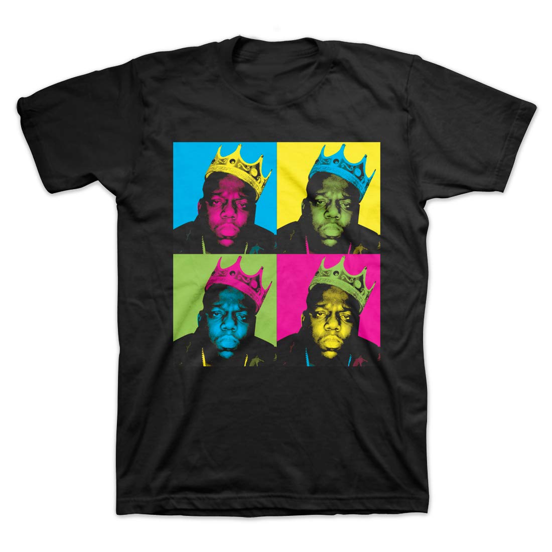 The Notorious B.I.G Men's Multi-Colored Crown T-Shirt, Black, XX-Large
