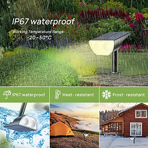 Linkind Starrays 12 Leds Landscape Solar Spotlights, Solar Powered Dusk-To-Dawn Outdoor Garden Lights, 350Lm 3000K Warm White, Ip67 Waterproof For Garden Yard Patio Driveway Porch, 2-Pack #TOP5