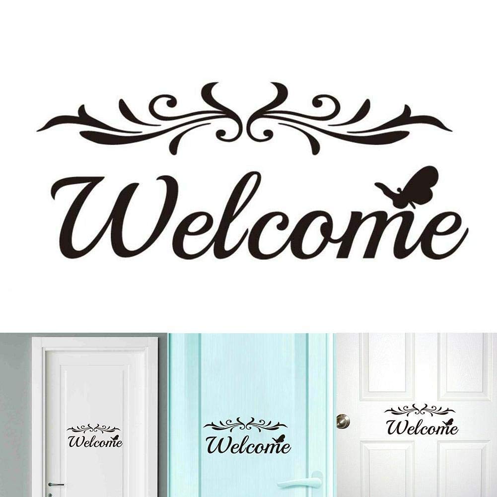 Oulensy Letter Sign Welcome Wall Stickers Removable Self-Adhesive Decor Pattern Wall Decals Door Stickers