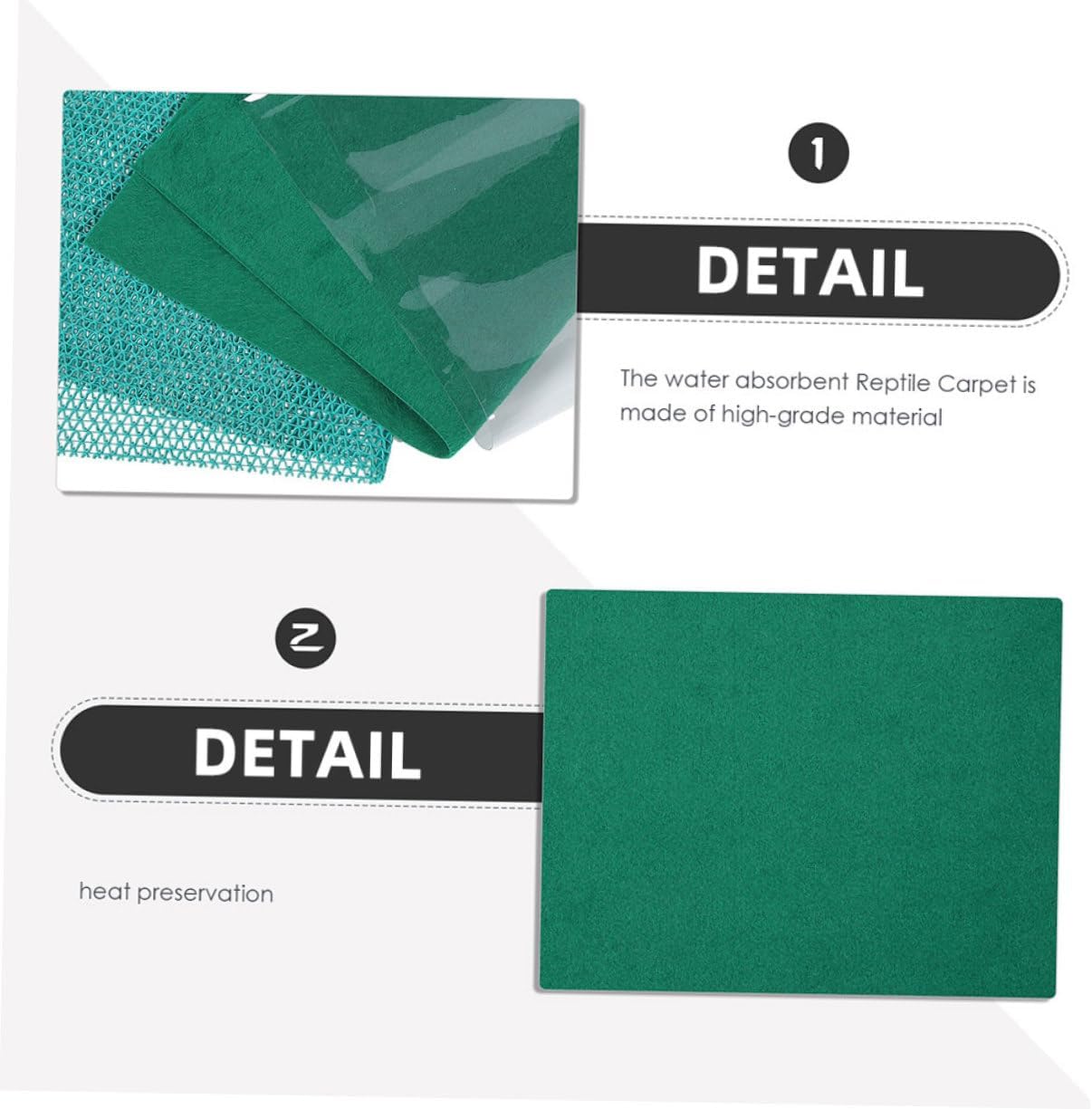 BESPORTBLE 3-in-1 Reptile Carpet Mat for Terrarium Lizard Cage Liner Soft and Waterproof Bedding for Tortoise Snakes and Other Reptiles
